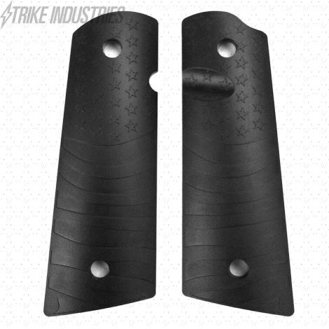 1911 PX™-10 Standard Size -  Pistol Grips (Flag Pattern, Semi-Gloss Black)(DISCONTINUED)