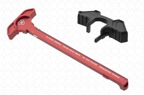 Strike Latchless Charging Handle for .223/5.56 - Red & Polymer ISO Latch Combo