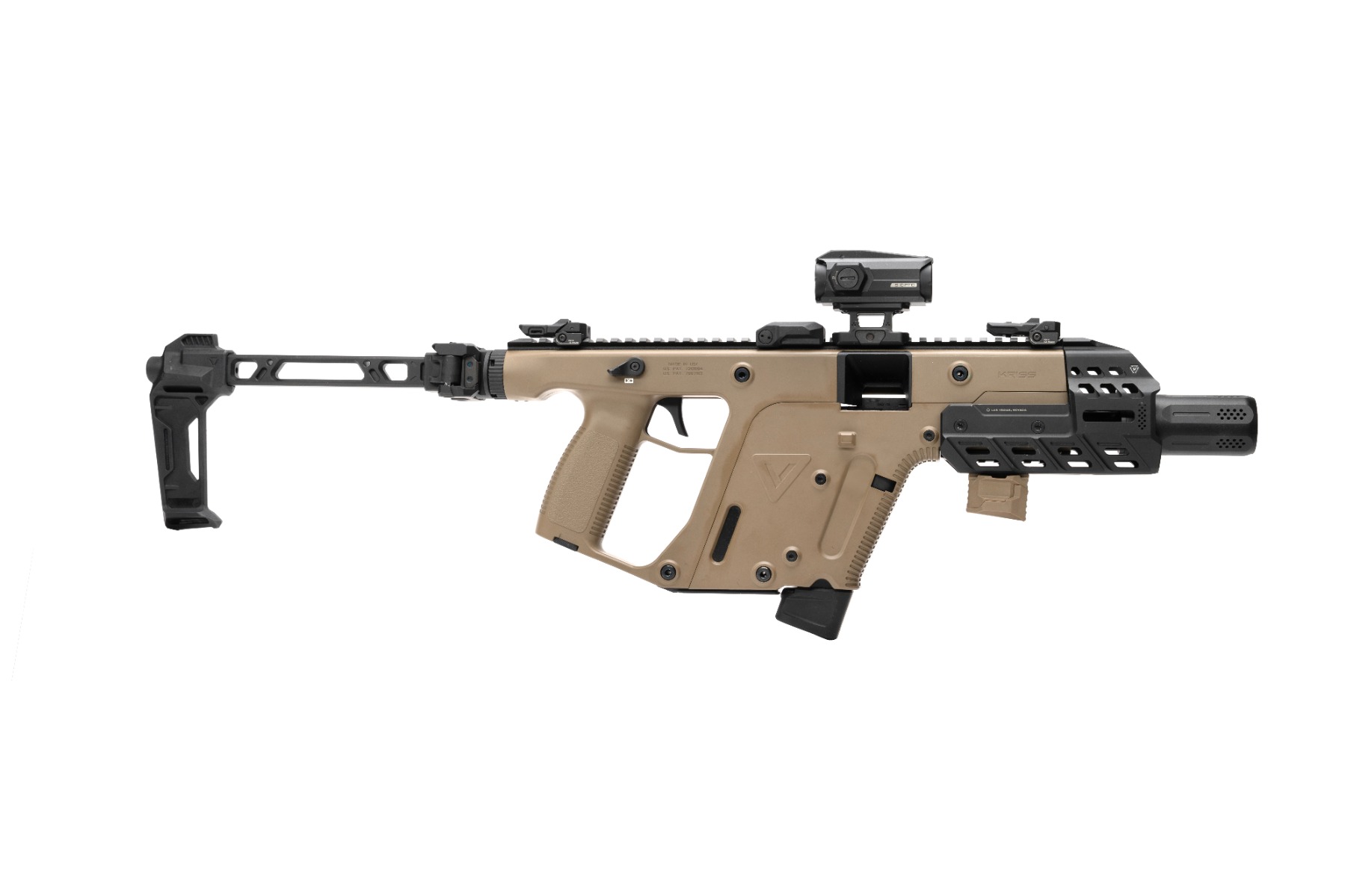 Strike FSA Dual Folding Adapter Stabilizer mounted extended on KRISS Vector SDP pistol